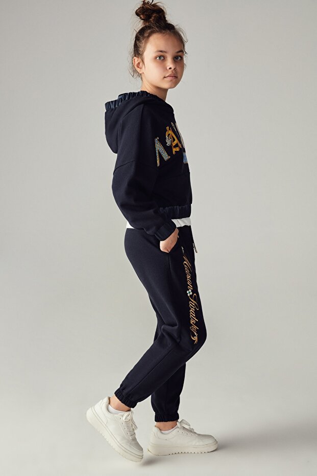 Girl's Navy Blue Sweatpants