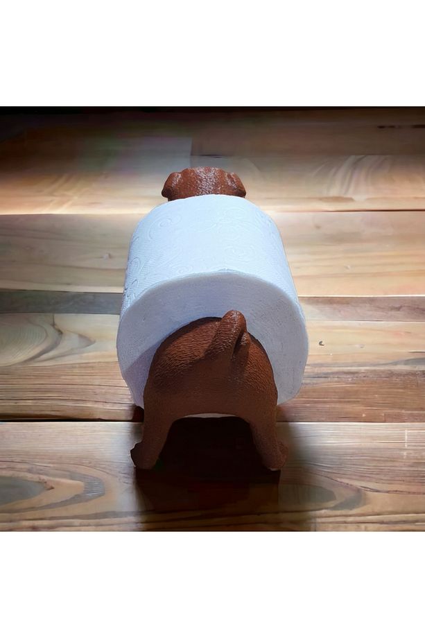 Dekoratif Pug Köpek Şeklinde Tuvalet Kağıdı Süsü - 4
