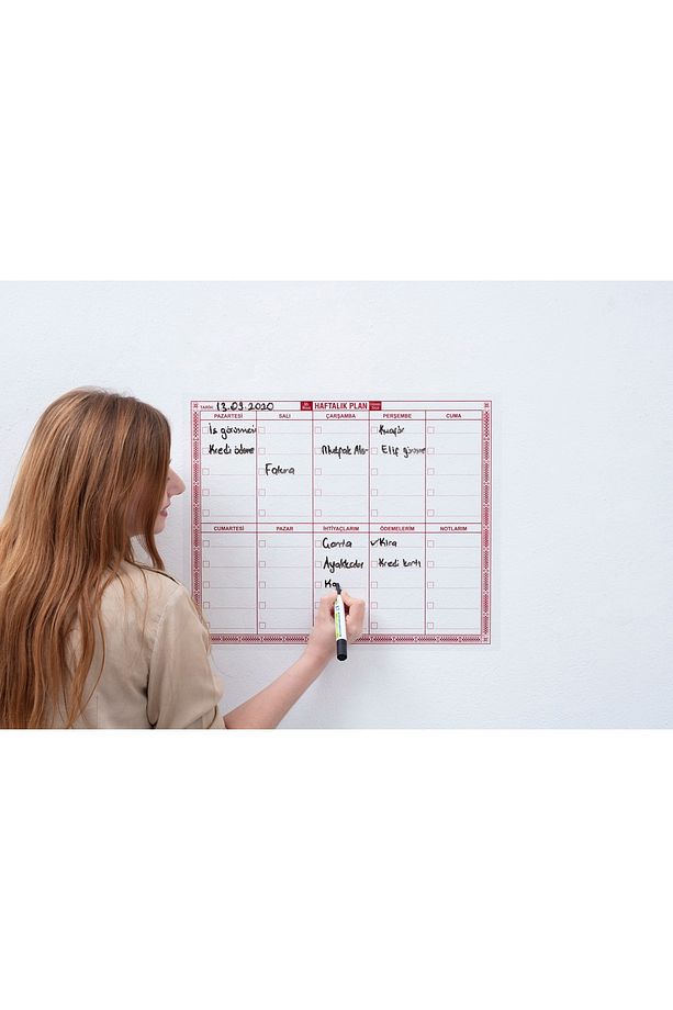Myweek Planlayıcı 40x50cm Kalem Hediyeli Statik Akıllı Kağıt Tahta - 3