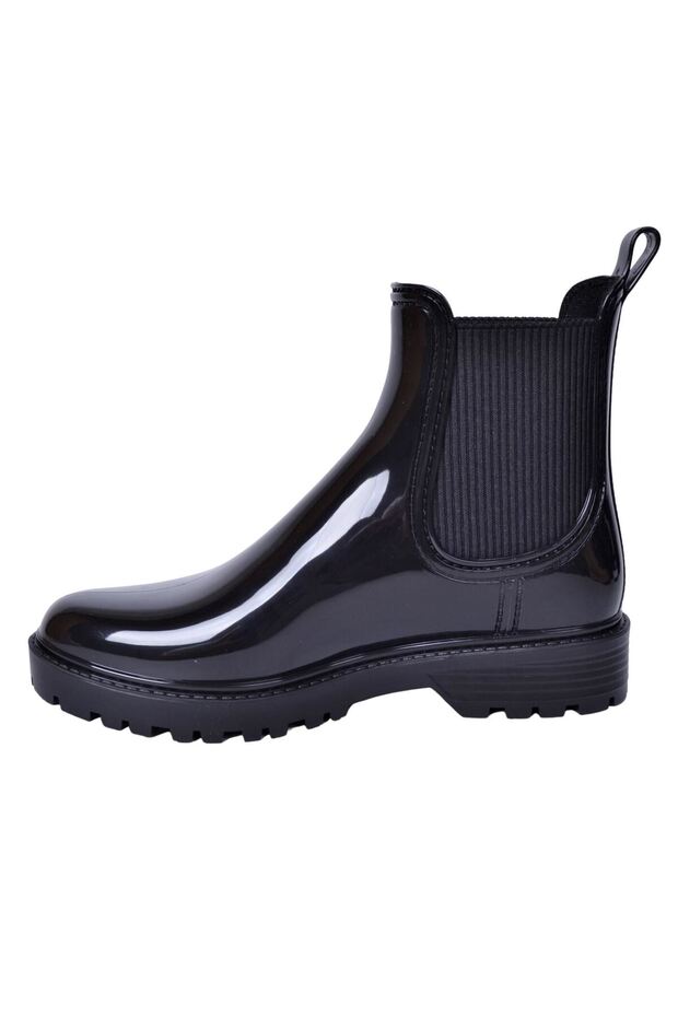 W10216 Trak Kadın Siyah Yağmur Botu - 3