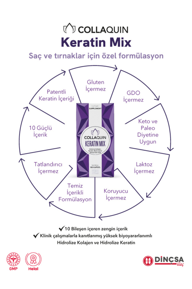 Keratin Mix 180 Kapsül saç tırnak cilt - 3