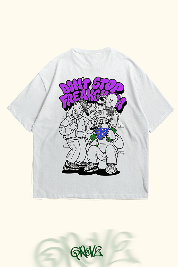 Dont Stop Graffiti Printed Unisex Oversize T-shirt