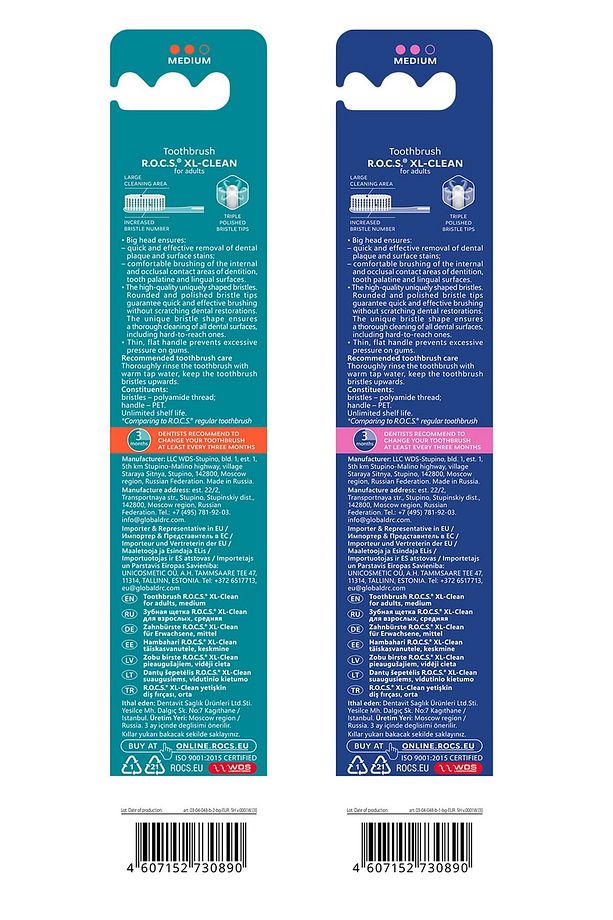 R.O.C.S. XL CLEAN – EKSTRA TEMİZLİK İÇİN DİŞ FIRÇASI - 2'Lİ SET MOR-LACİVERT SAP - 8
