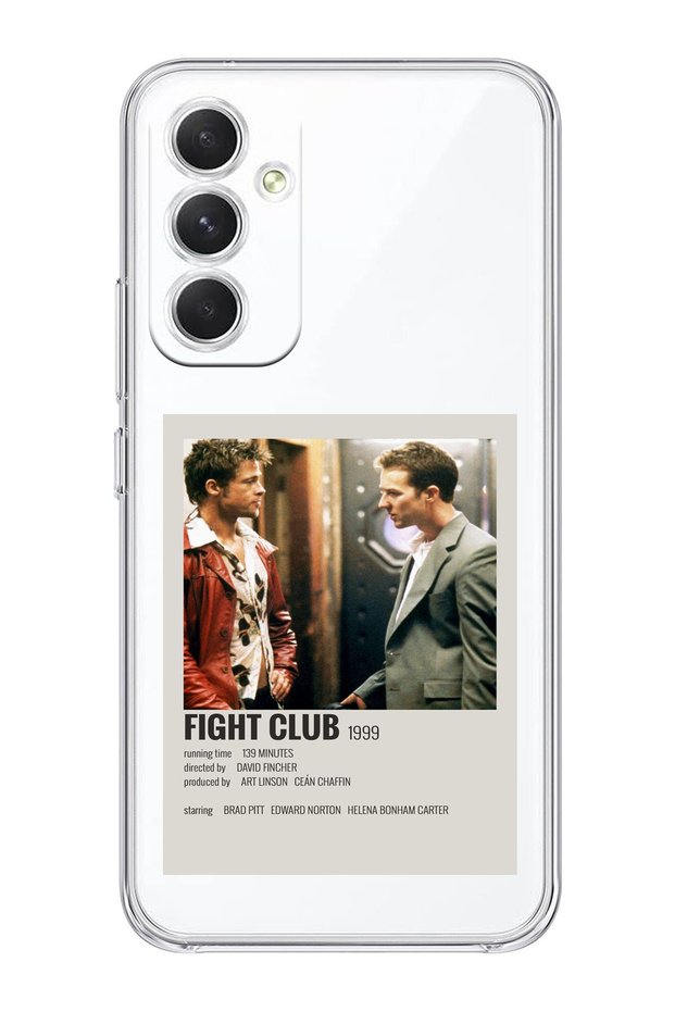 Samsung Galaxy A54 Compatible Fight Club Minimalist Poster Patterned Transparent Phone Case