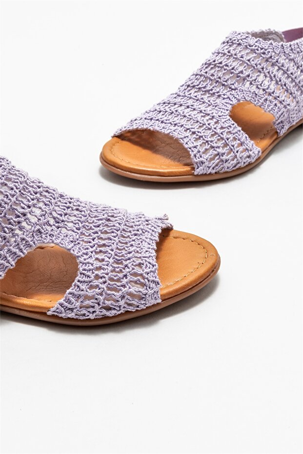 Mor Kadın Düz Sandalet - 3