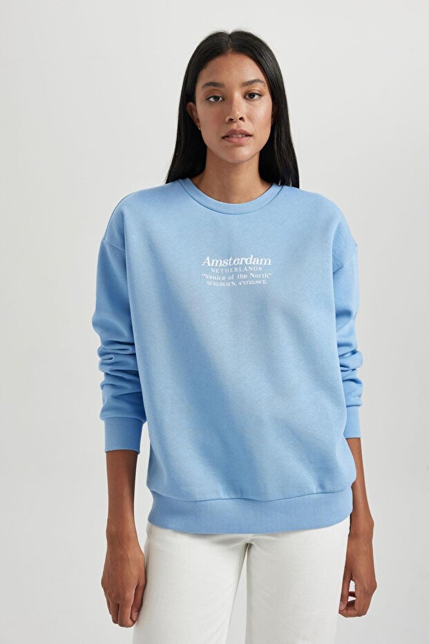 Comfortable Cut Crew Neck Thick Sweatshirt - B4448ax23wn