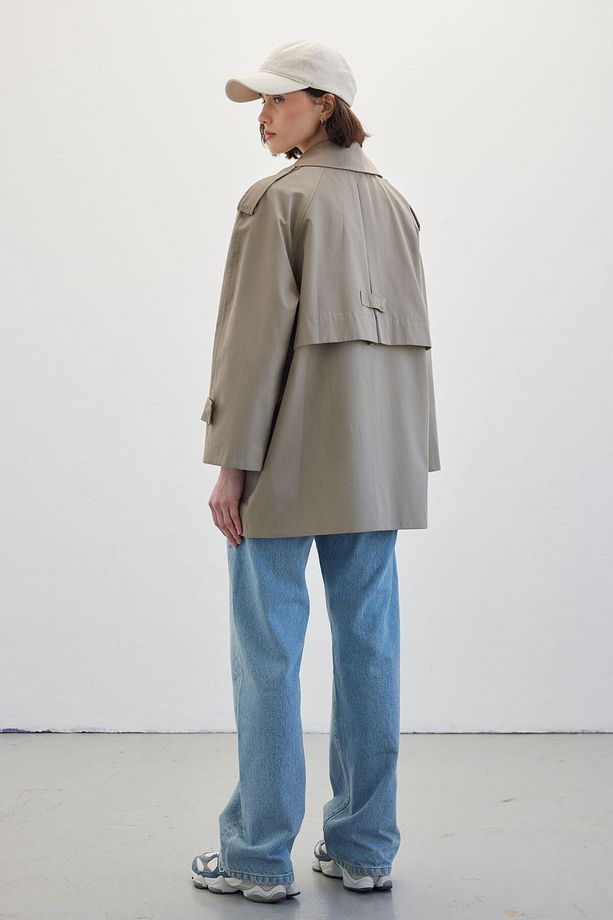 OVERSIZE KISA TRENÇKOT ÇAĞLA - 8