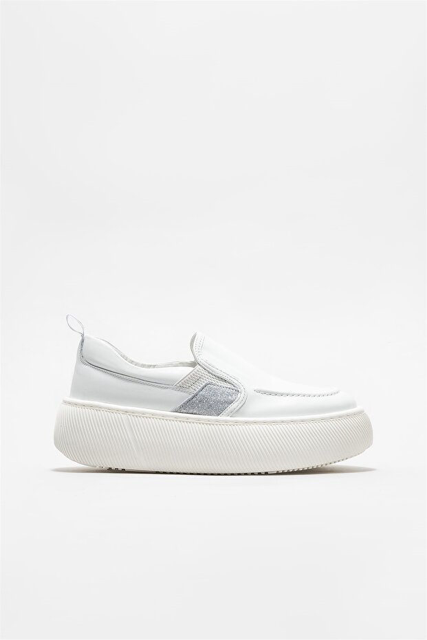 White Leather Women's Sports Shoes