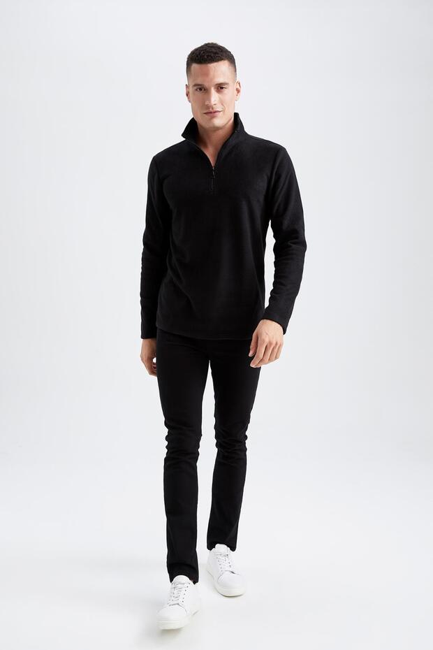 Regular Fit Dik Yaka Polar Sweatshirt - 2