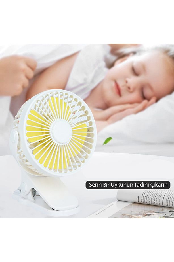 3 Kademe Şarjlı Mandallı 360° Taşınabilir Fan Vantilatör JH-006 - 6