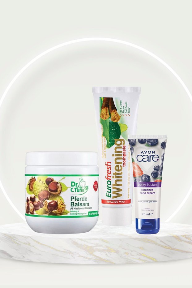 Advantageous Set (Horse Chestnut Cream - Care Blueberry Extract Hand Cream-Whitening Toothpaste)