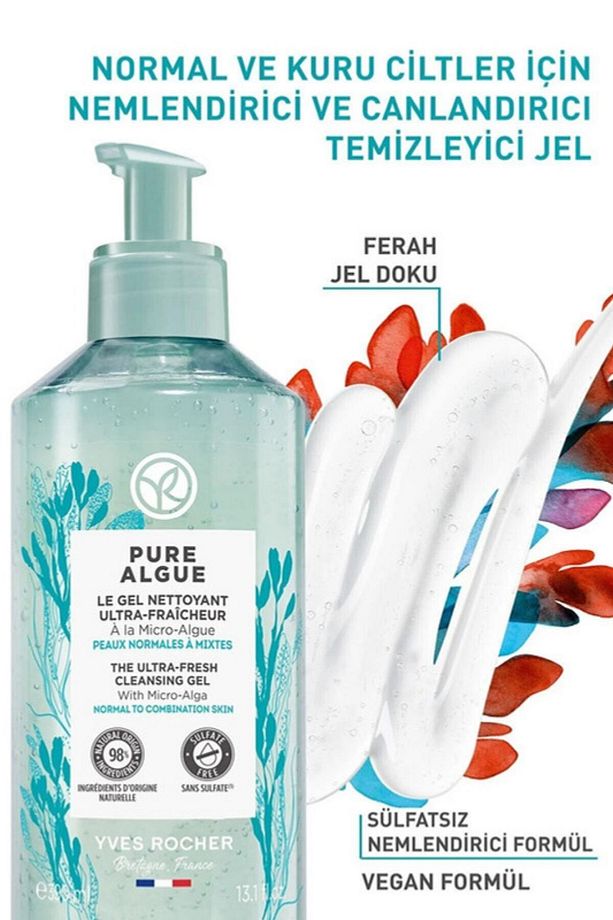 Normal Ve Kuru Ciltler Için Pure Algue Prebiyotik Yüz Yıkama Jeli-390ml - 2