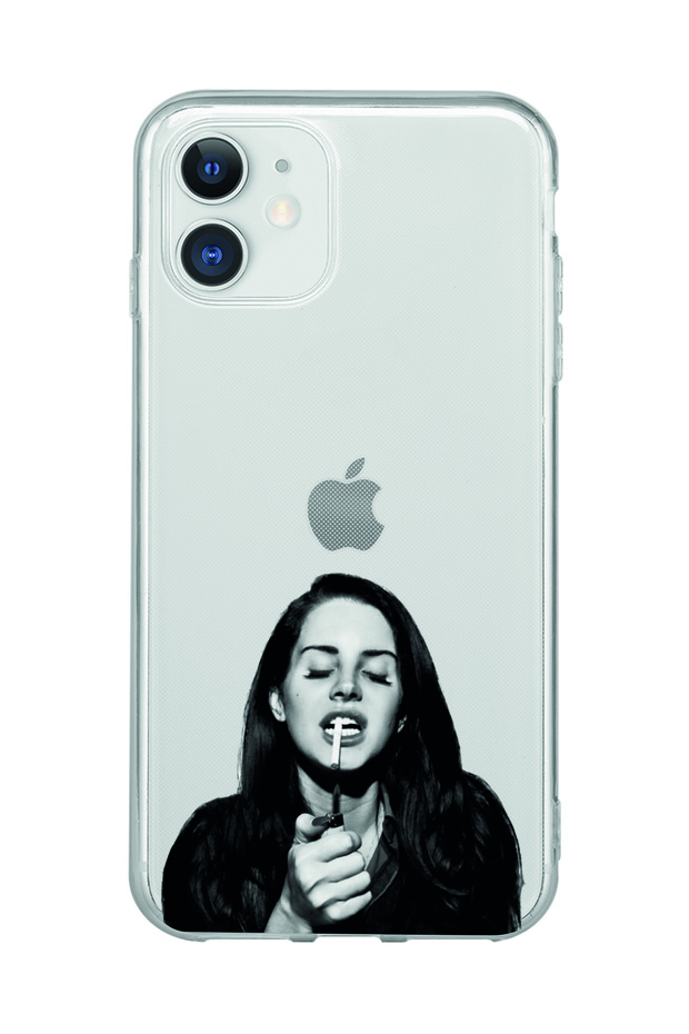 iPhone 11 Compatible Lana Del Rey Patterned Transparent Phone Case