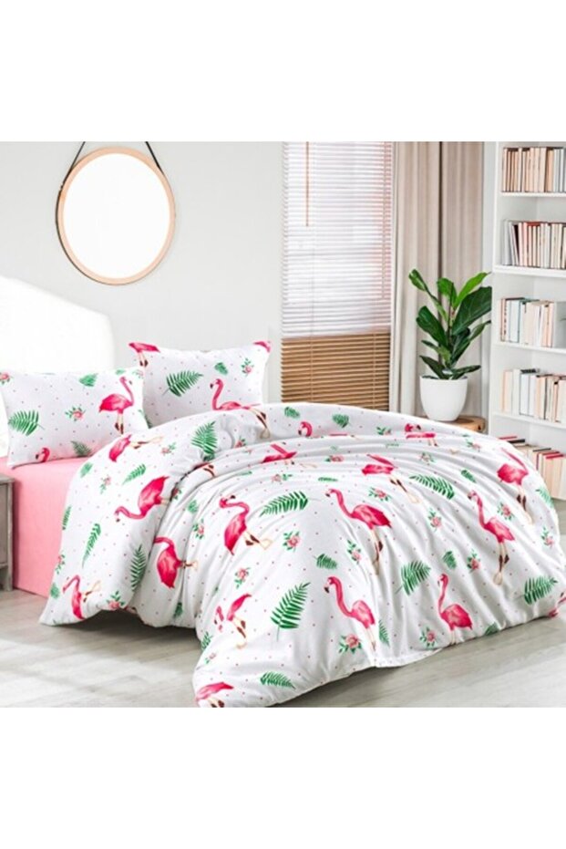 Double Fitted Bed Sheet Cotton Duvet Cover Set