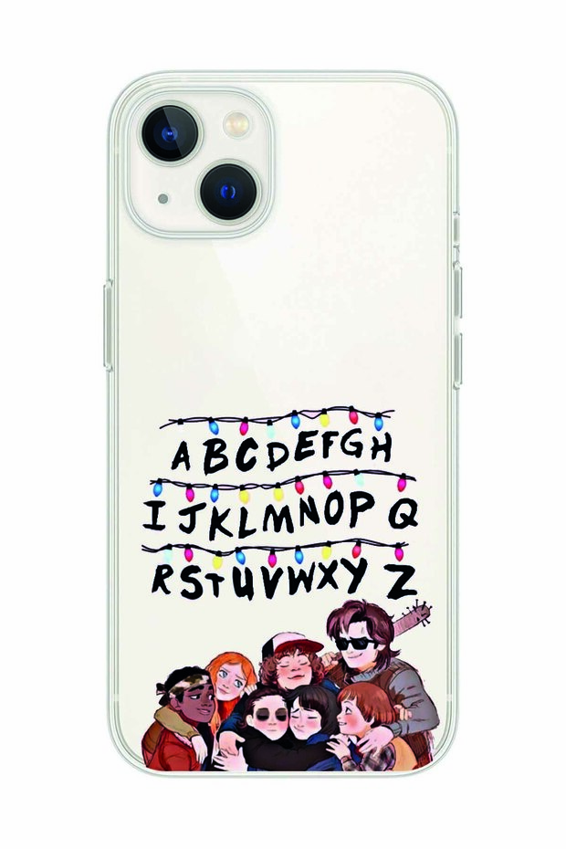 iPhone 13 Compatible Stranger Things Patterned Transparent Phone Case - 1