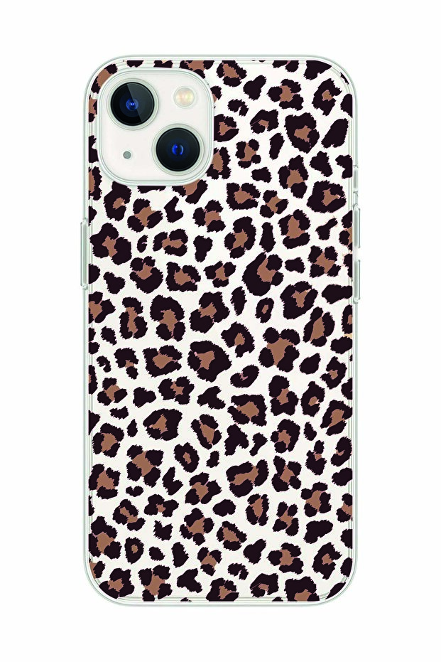 Leopard Pattern Transparent Phone Case Compatible with iPhone 14 - 1