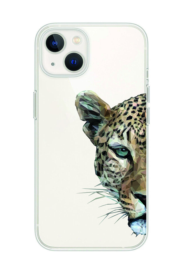 حافظة هاتف شفافة بنمط النمر متوافقة مع هاتف آيفون 13 - 1