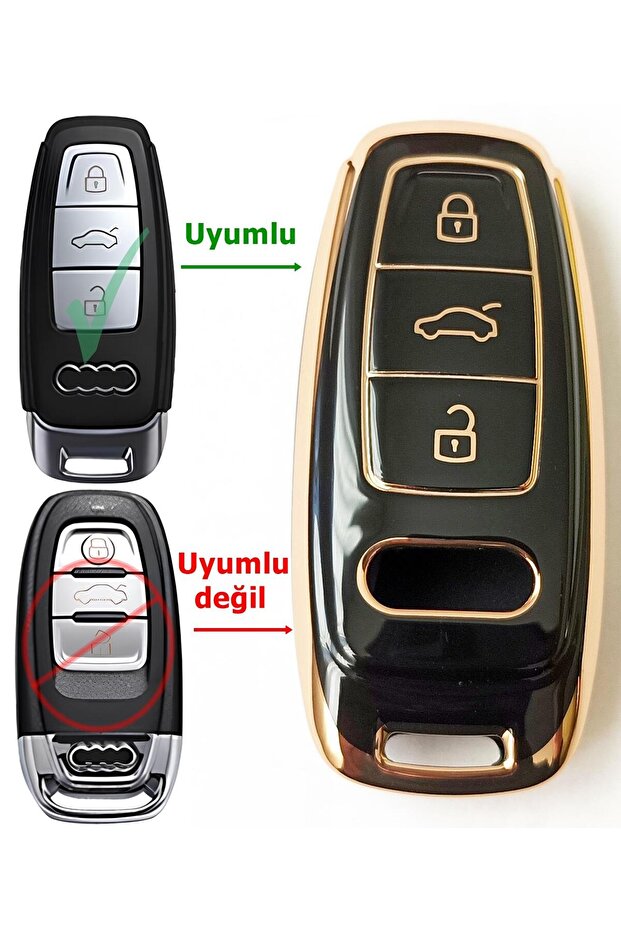For Audi New A4 A5 A6 A7 A8 Q5 Q7 Q8 2019 Smart Black Key Control Container Case Auto Keychain
