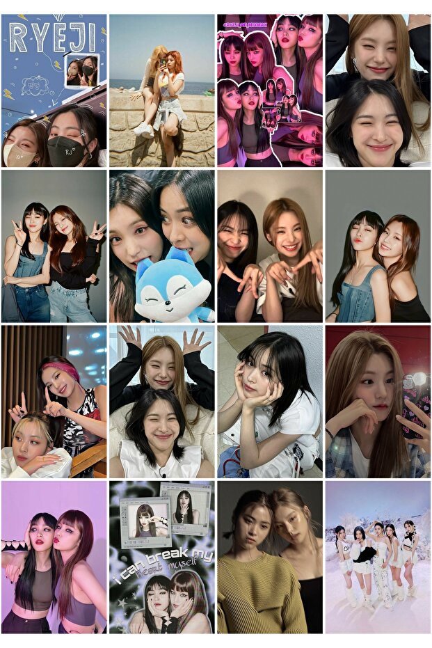 KPOP - مجموعة بطاقات صور بتصميم Ryeji مقاس 16 بوصة