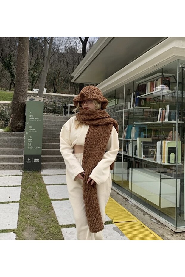 Eșarfă umflată de pluș moale - 1