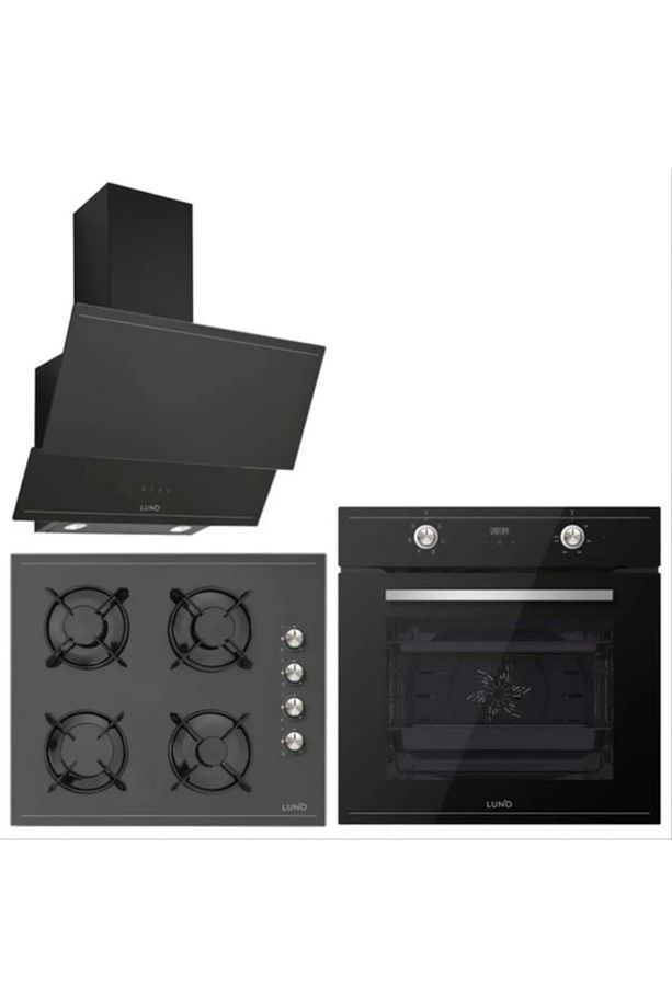 Luno Siyah Cam Ankastre Set 3420 - CS5335B01 - BO6502B01 - 1