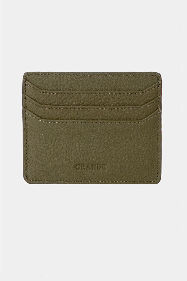 3633 Genuine Leather Super Thin Women Men Card Holder Green