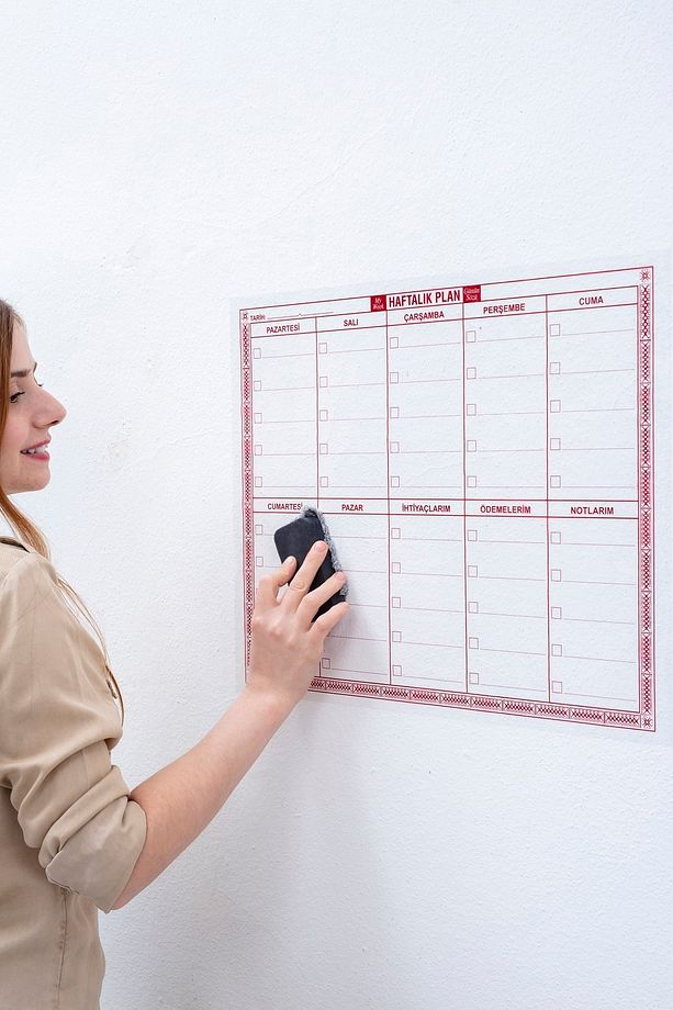 Myweek Planlayıcı 40x50cm Kalem Hediyeli Statik Akıllı Kağıt Tahta - 2