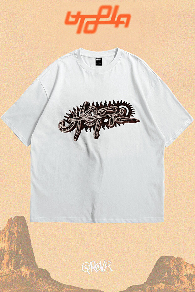 Travis Scott Utopia Design Printed Unisex Oversize T-shirt