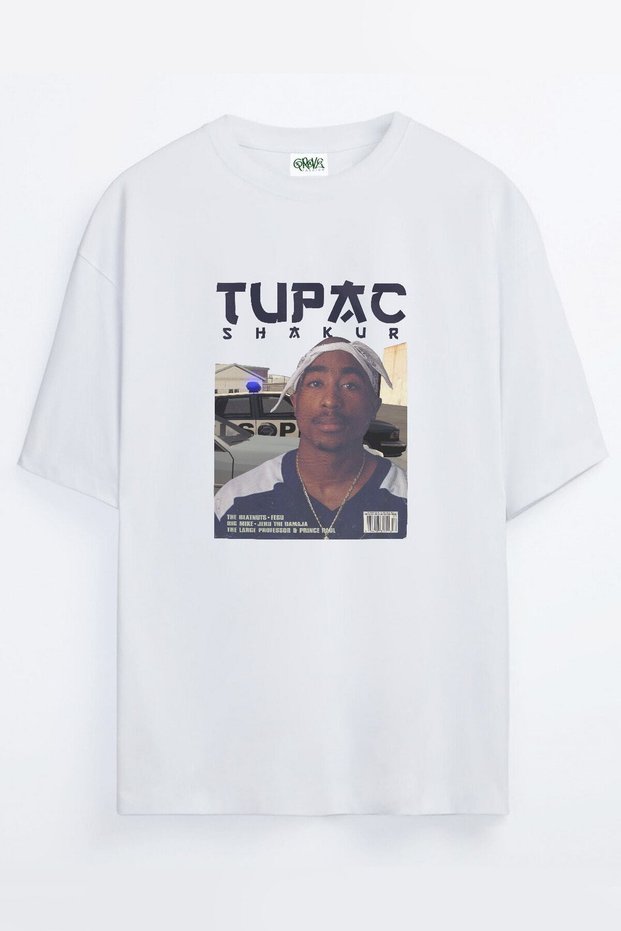 Unisex Gta Tupac Shakur Printed Oversize T-shirt