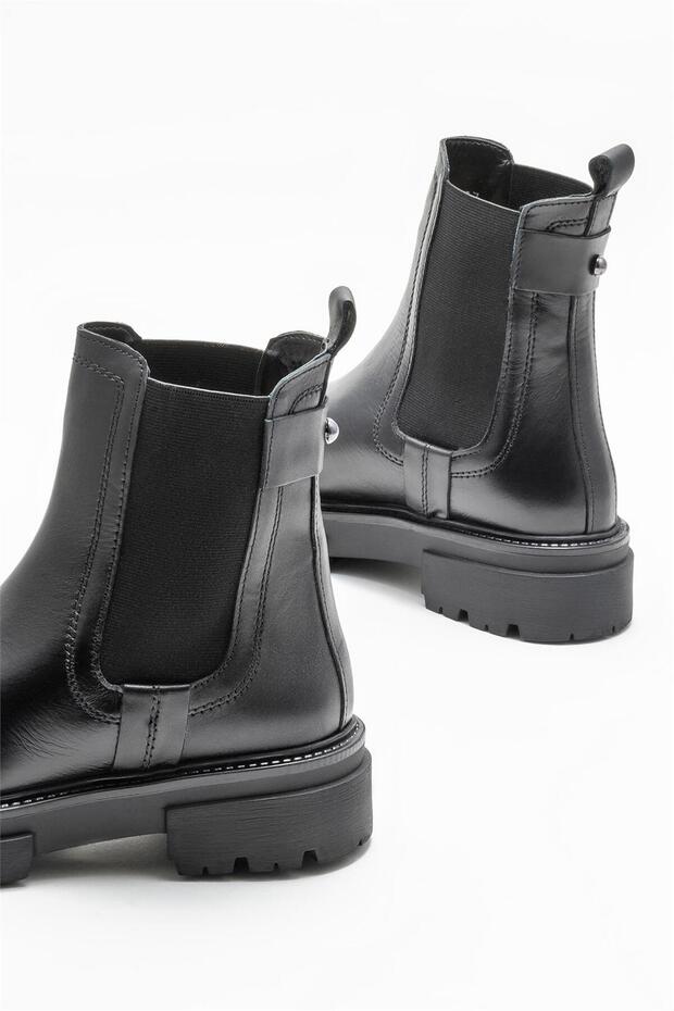 Siyah Deri Kadın Günlük Bot - 4