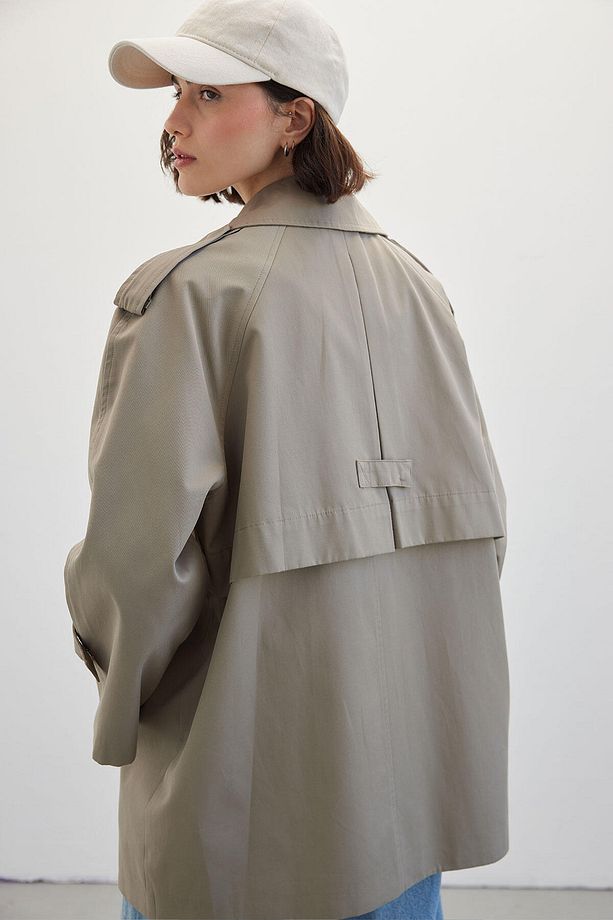 OVERSIZE KISA TRENÇKOT ÇAĞLA - 7