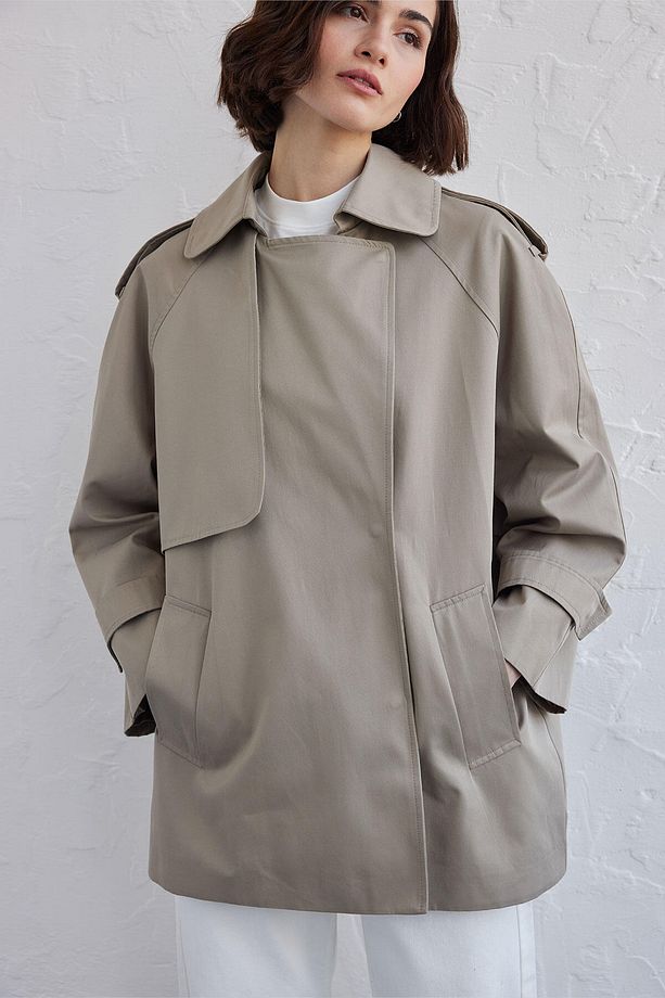 OVERSIZE KISA TRENÇKOT ÇAĞLA - 2