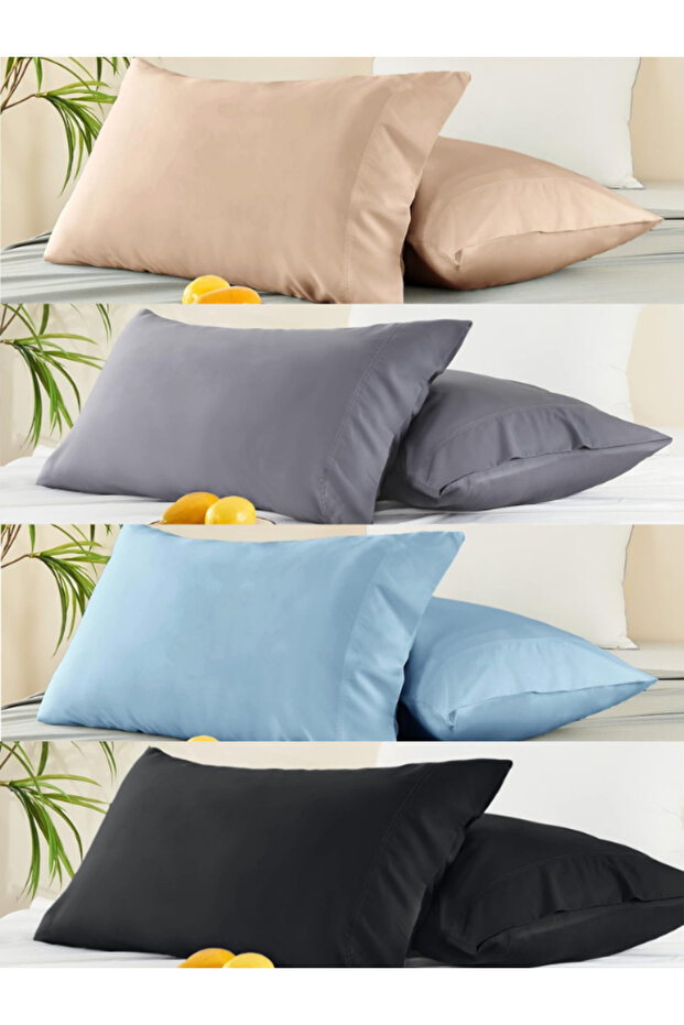 8pcs Covered Pillow Cases, Cotton Pillow Cover (BEIGE, ANTHRACITE, BLUE, BLACK) 4 different colors