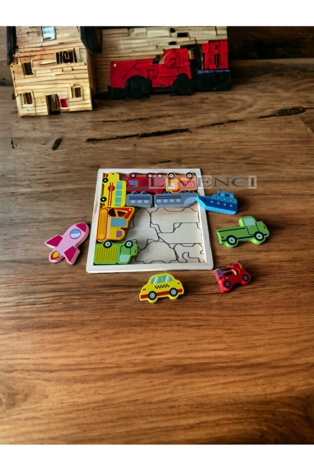 Ahşap Arabalar Puzzle - 2