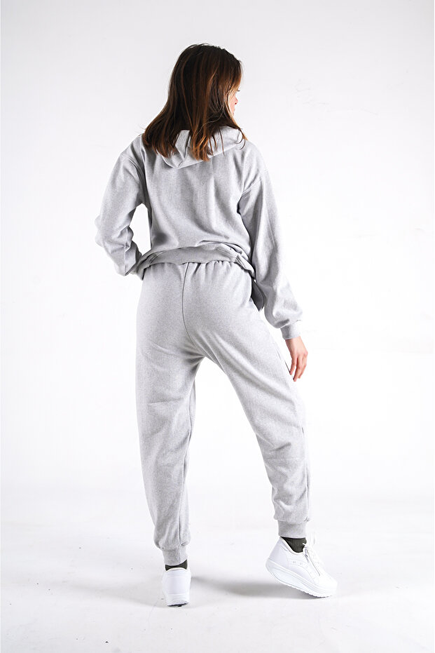 Set de trening oversize simplu cu glugă - 3
