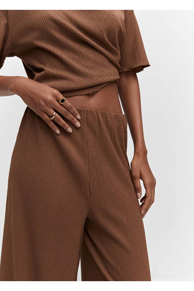 Dokuma culotte pantolon - 7