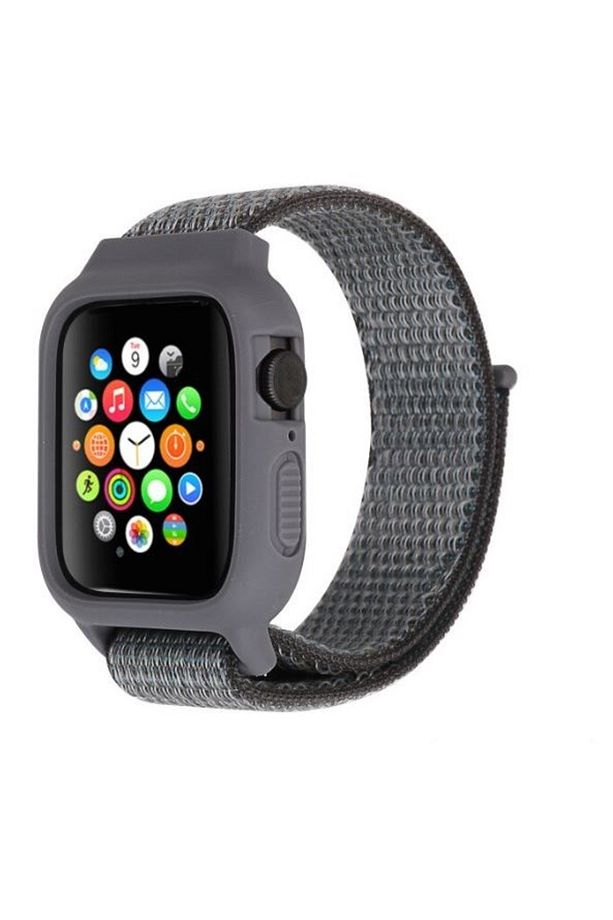 Apple Watch 1 2 3 4 5 42mm 44mm Uyumlu Zırhlı Loop Örgü Kılıf Kordon - 1