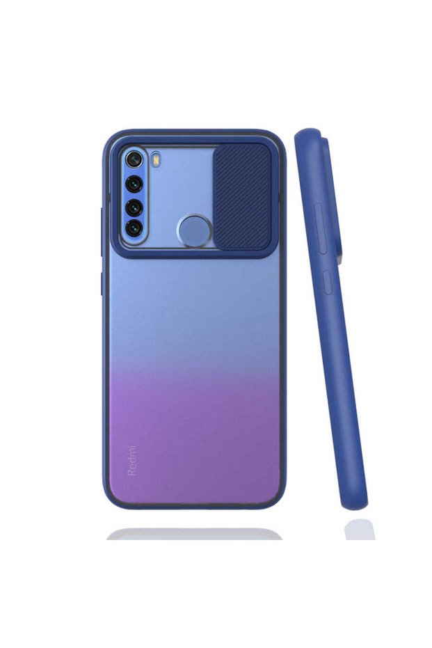 حافظة متوافقة مع هاتف Xiaomi Redmi Note 8 مع غطاء كاميرا وحماية عدسة غير لامعة