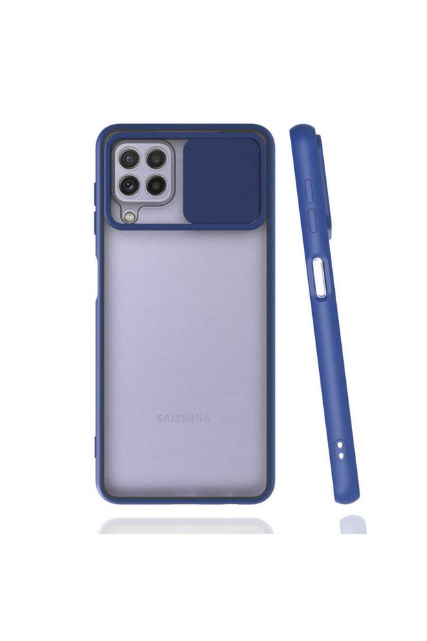 Samsung Galaxy M22 Compatible Case with Camera Cover Lens Protection Matte