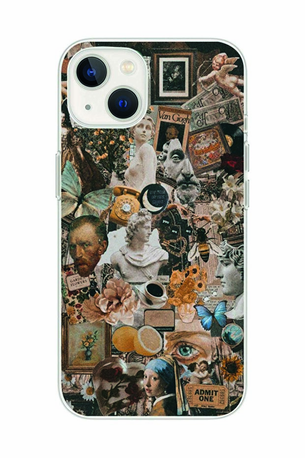 حافظة هاتف شفافة بنمط ملصقة فنية جمالية متوافقة مع هاتف Iphone 13 - 1