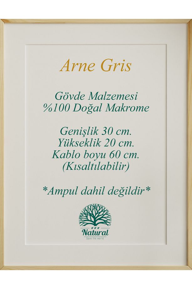 Arne Gri Avize, Salon Avize, Yatak odası avize, Çocuk Odası Avize, Bohem avize - 3