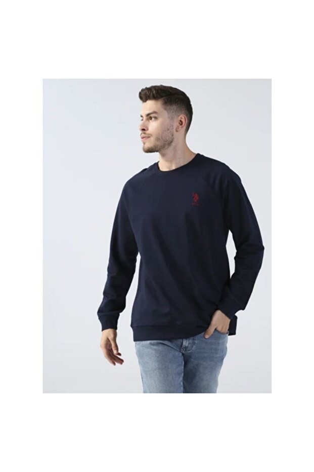 Base. Polo Assn. Crew Neck Navy Blue Men's Sweatshirt