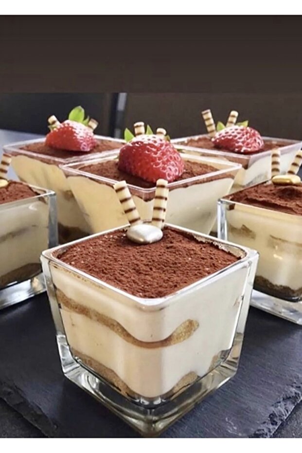 6-Piece Magnolia Cup Bowl Glass Magnolia Pudding Dessert Cup Ice Cream Bowl Presentation Set