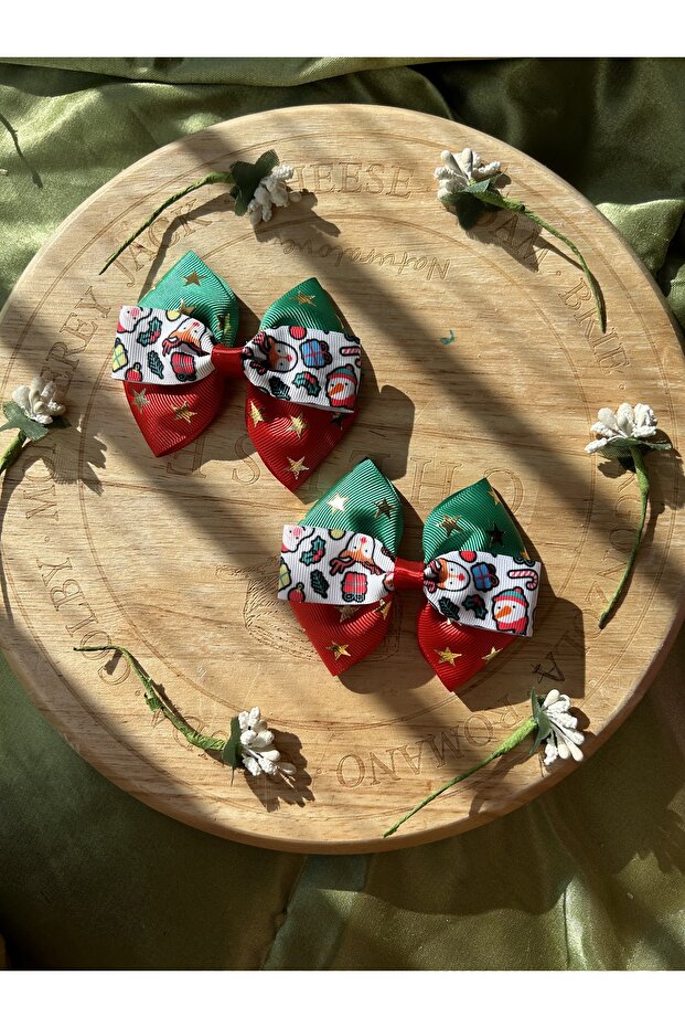 New Year's Pattern Ribbon Clip Buckle Christmas Christmas New Year