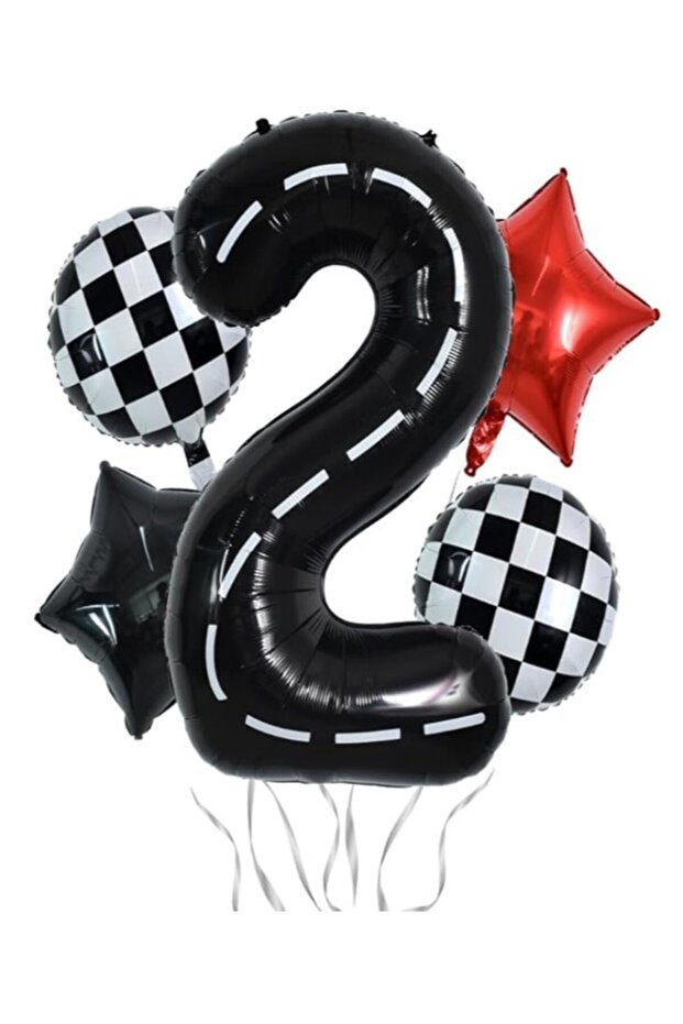 Car Birthday Balloon Set Figure Balloon Set 5 Pieces Car Birthday Concept