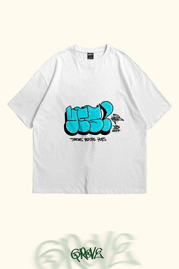 Graffiti Yes Printed Unisex Oversize T-shirt