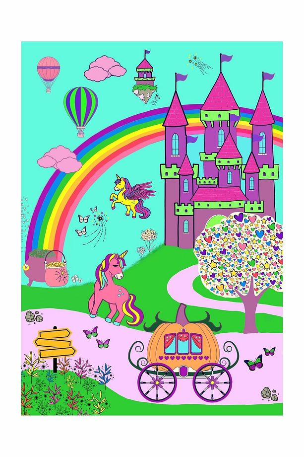 Sihirli Dünya Dev Boyama 70x100 Cm - My Little Pony Unicorn Dev Boyama Etkinlik Ve Aktivite Kağıdı - 7