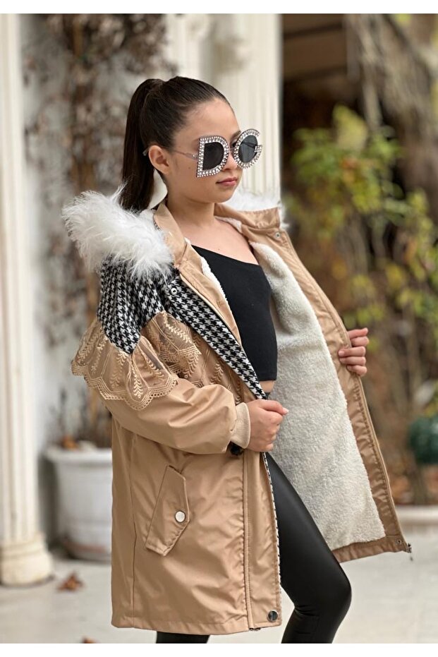Kazayağı Kürklü Mont - 4