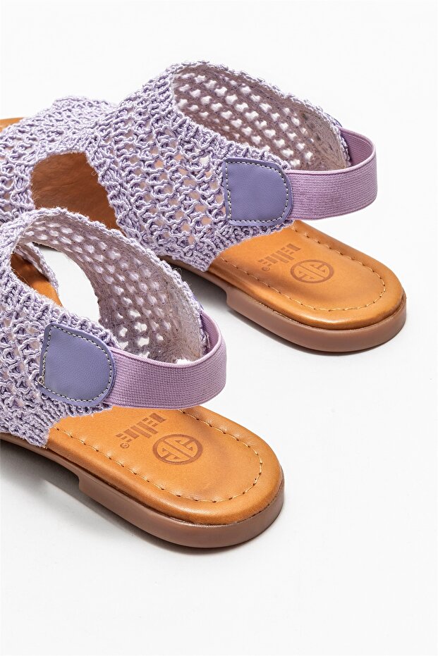 Mor Kadın Düz Sandalet - 4