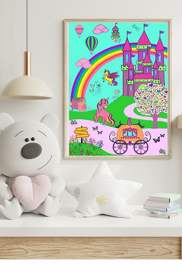 Sihirli Dünya Dev Boyama 70x100 Cm - My Little Pony Unicorn Dev Boyama Etkinlik Ve Aktivite Kağıdı - 5